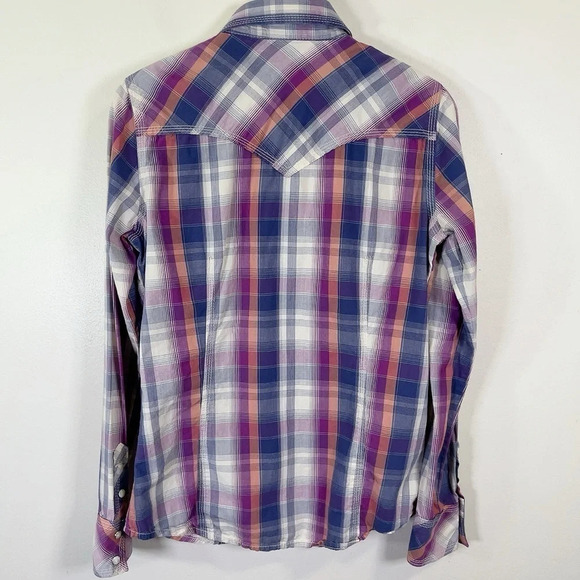 True Religion Plaid Men's Long Sleeve Snap Button Western Shirt - Picture 16 of 16